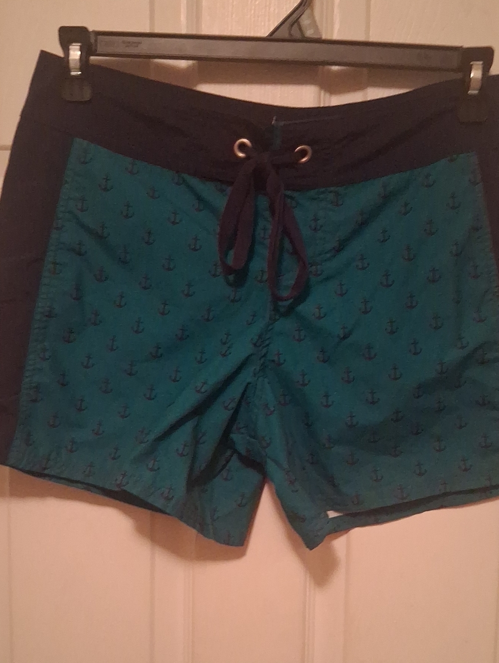 Tommy Bahama Teal and Navy Anchors Bathing Trunks S